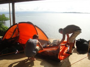 Students from Daniel's Academy set up camp in Panama