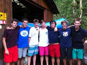 The "WISE" boys finish up a day of rafting
