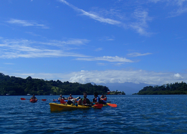 Sea kayaking offered stunning views in Panama. 