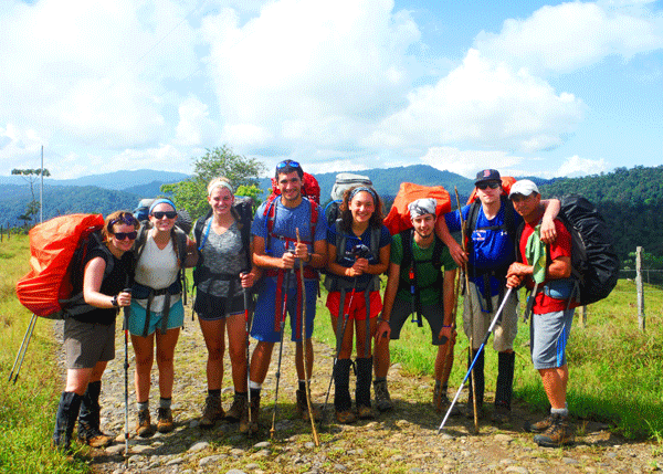 The students hiked from Coast to Coast in Costa Rica. 