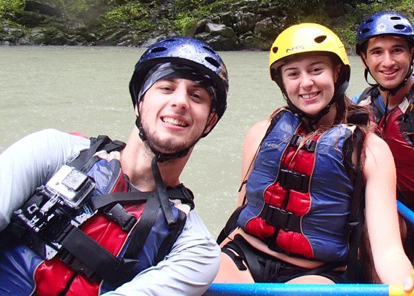 Haley rafts in Costa Rica. 